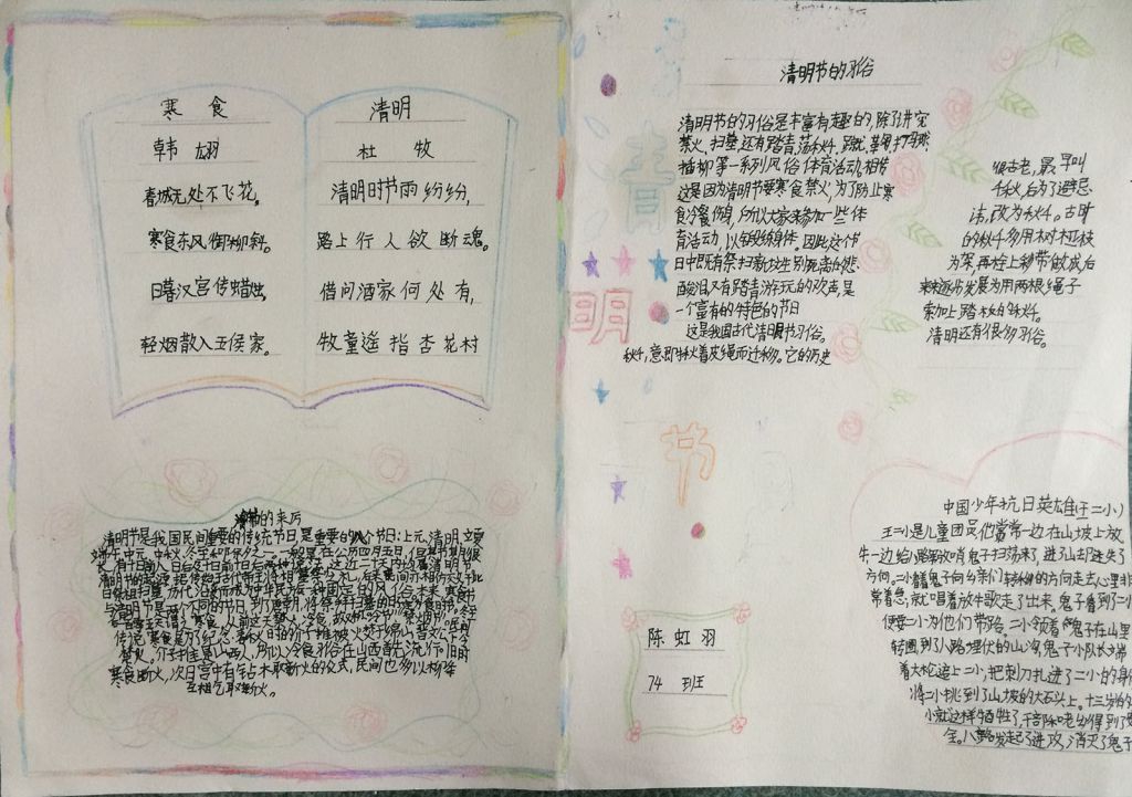 清明节手抄报一等奖作品