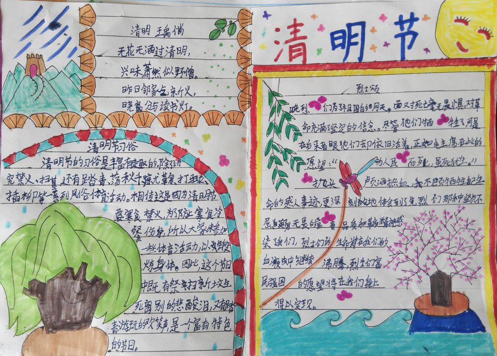 四月清明手抄报图片展