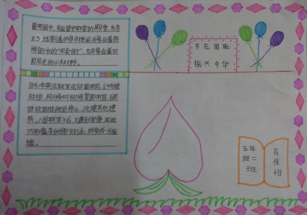 圆明园的毁灭手抄报图片大全