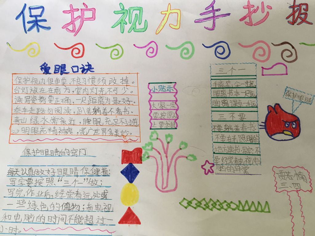 保护视力手抄报设计图
