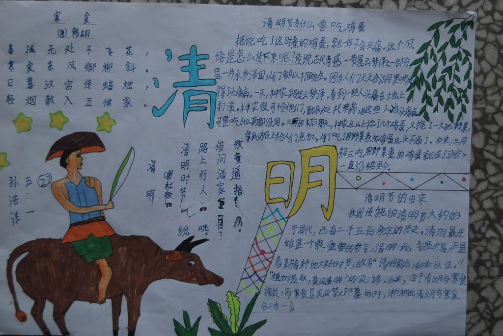 漂亮的清明节获奖手抄报