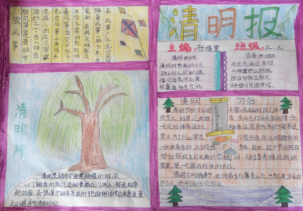 四月清明手抄报图片展