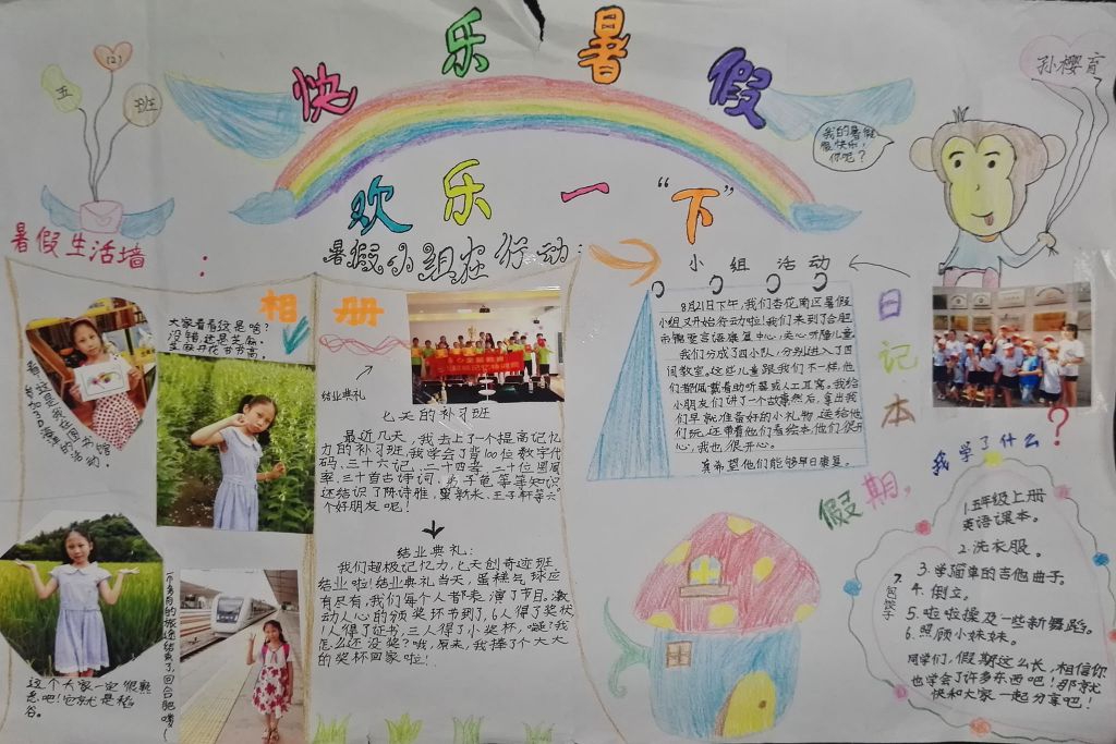 快乐暑假游玩天下手抄报图片 快乐暑假游玩天下手抄报图片