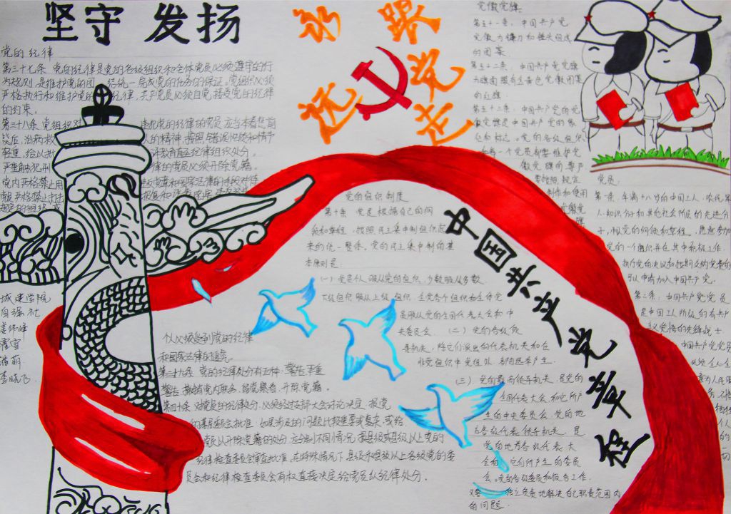 学《中国共产党党章》《准则》《条例》手抄报