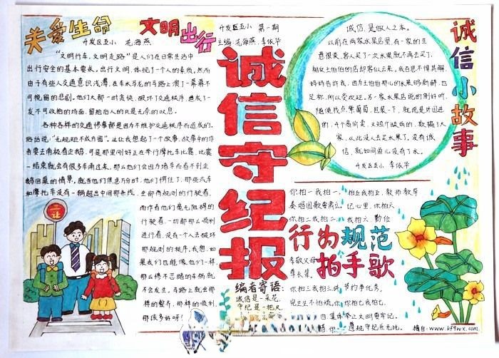 诚信守纪手抄报图片