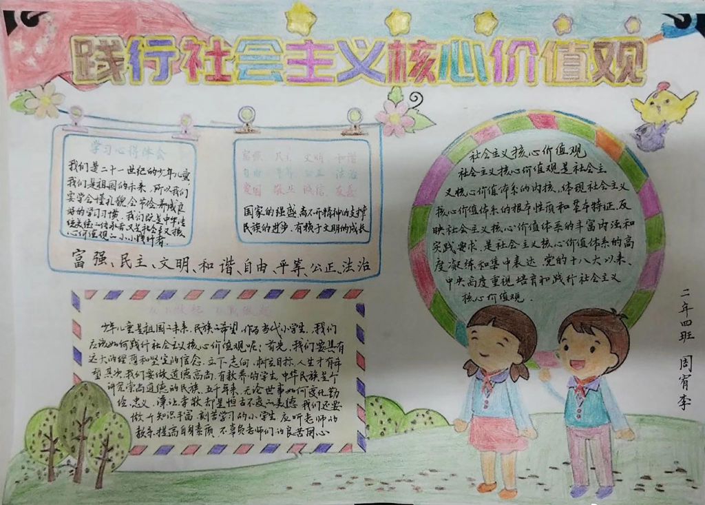 小学生践行社会主义核心价值观手抄报