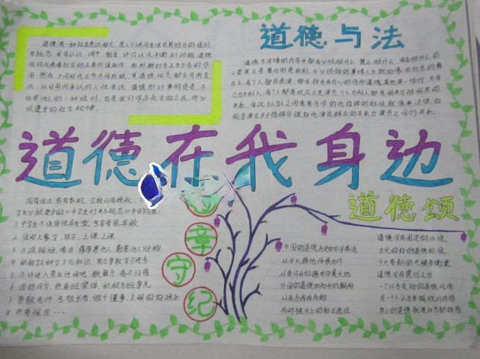 道德在我身边手抄报图片