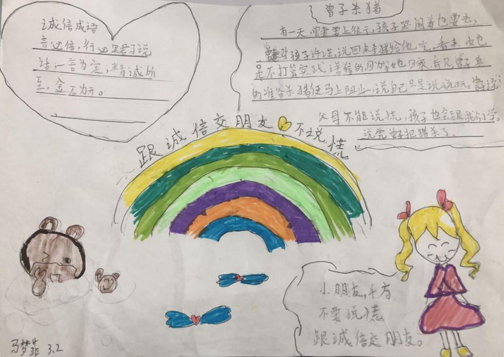 诚信主题手抄报，诚信伴我一生