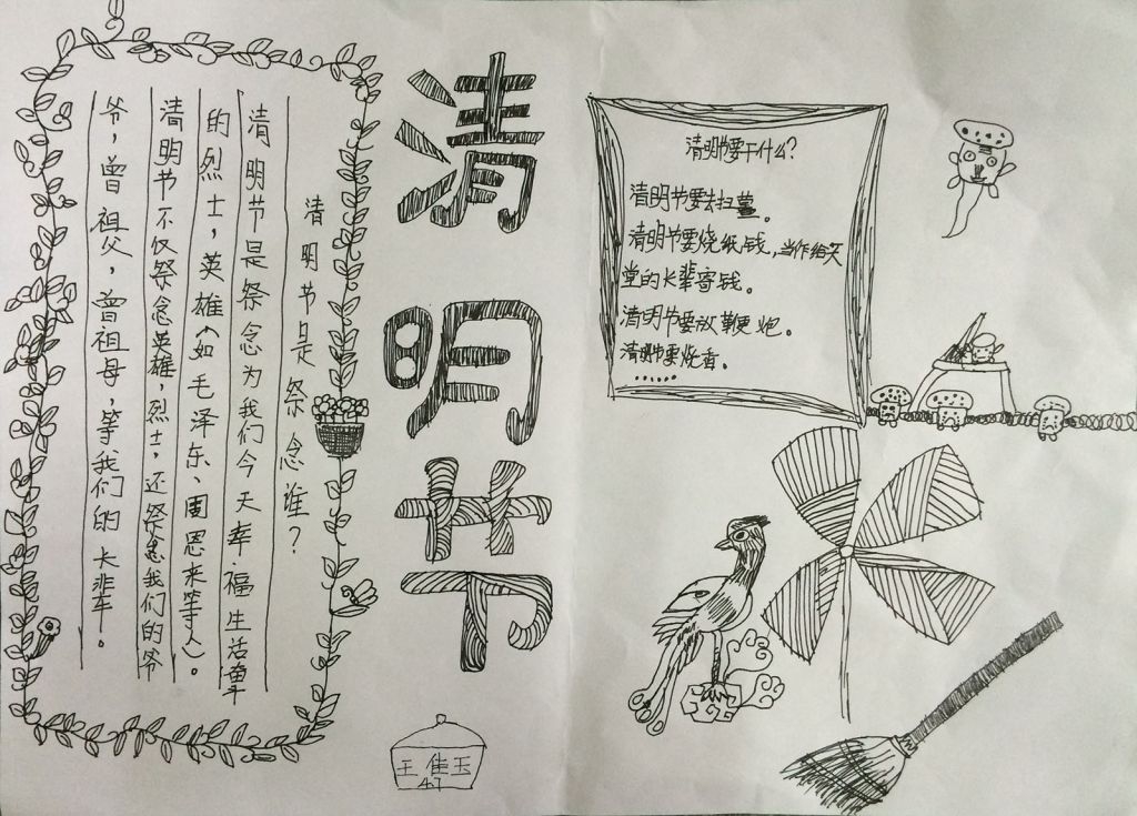清明节手抄报一等奖作品