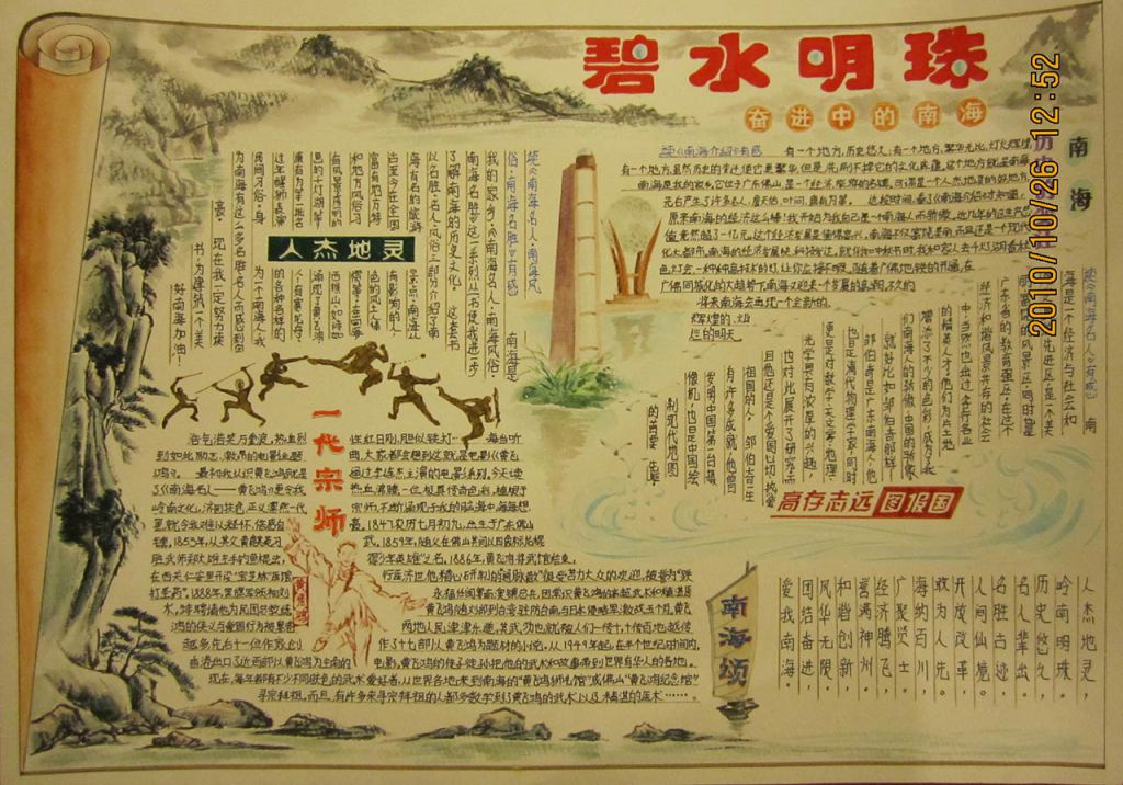 碧水明珠手抄报版面设计图