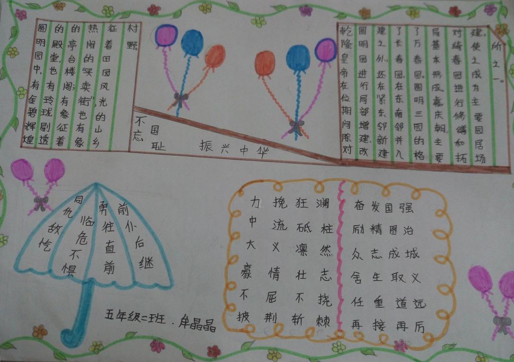 圆明园的毁灭手抄报图片大全