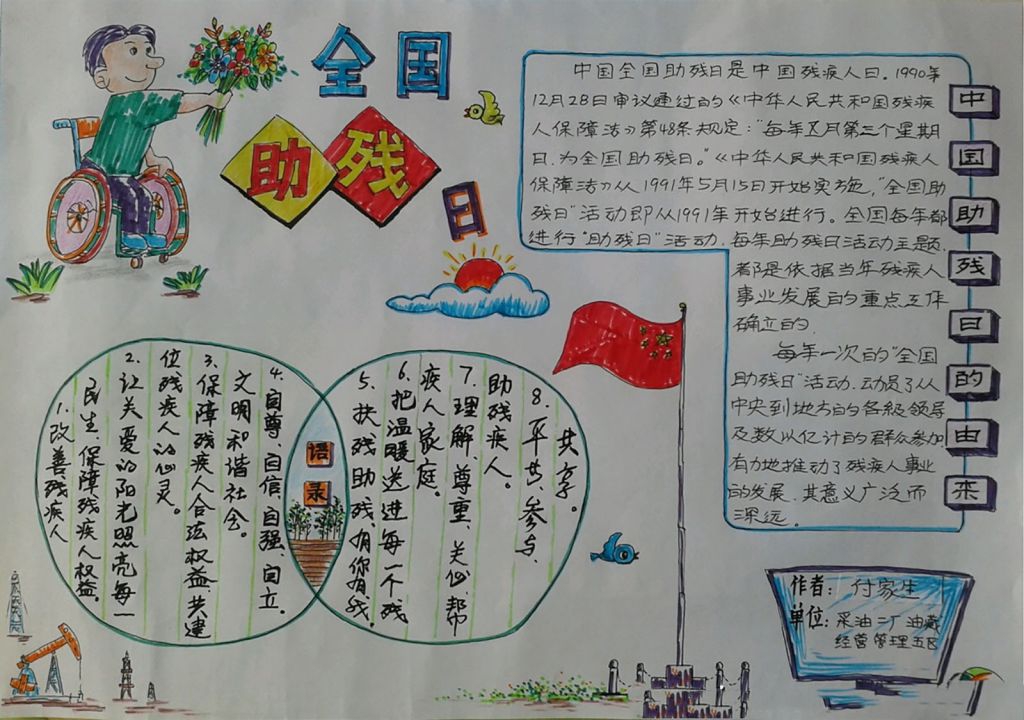 助残日手抄报版面设计图