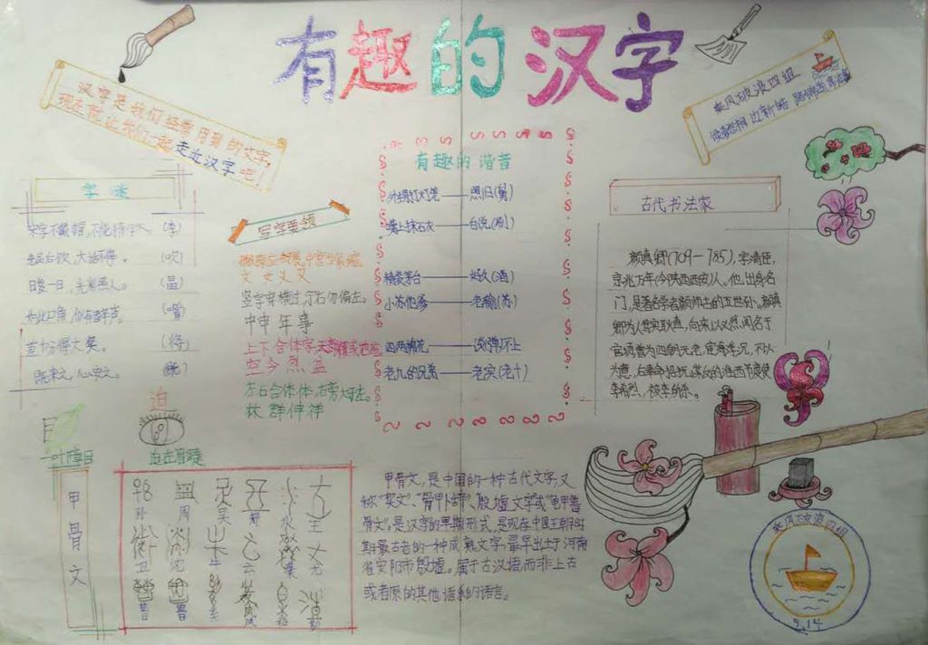 我和汉字的故事手抄报图片