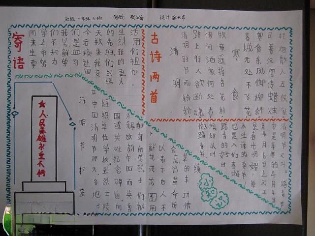 小学生清明节手抄报