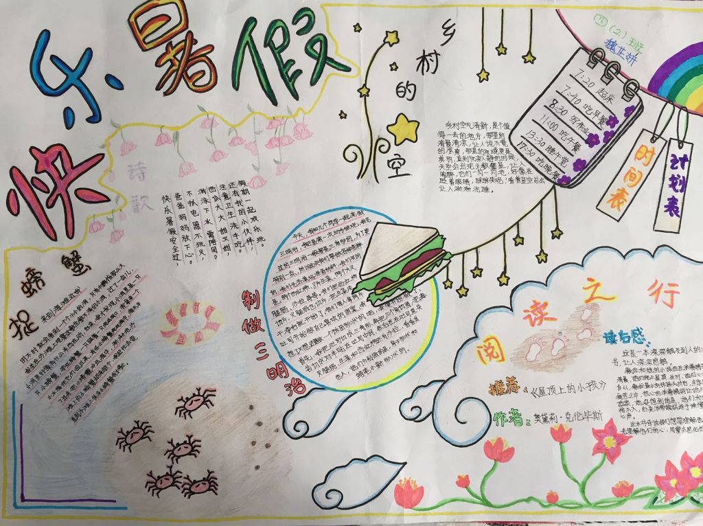 暑期梦快乐行优秀手抄报 暑期梦快乐行优秀手抄报