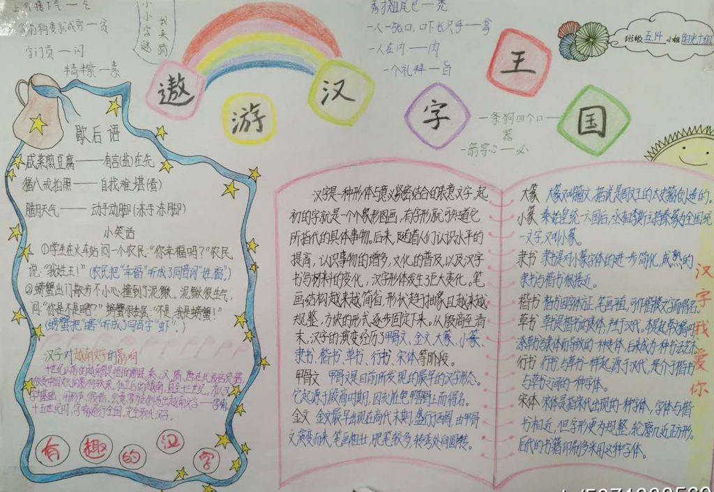 我和汉字的故事手抄报图片