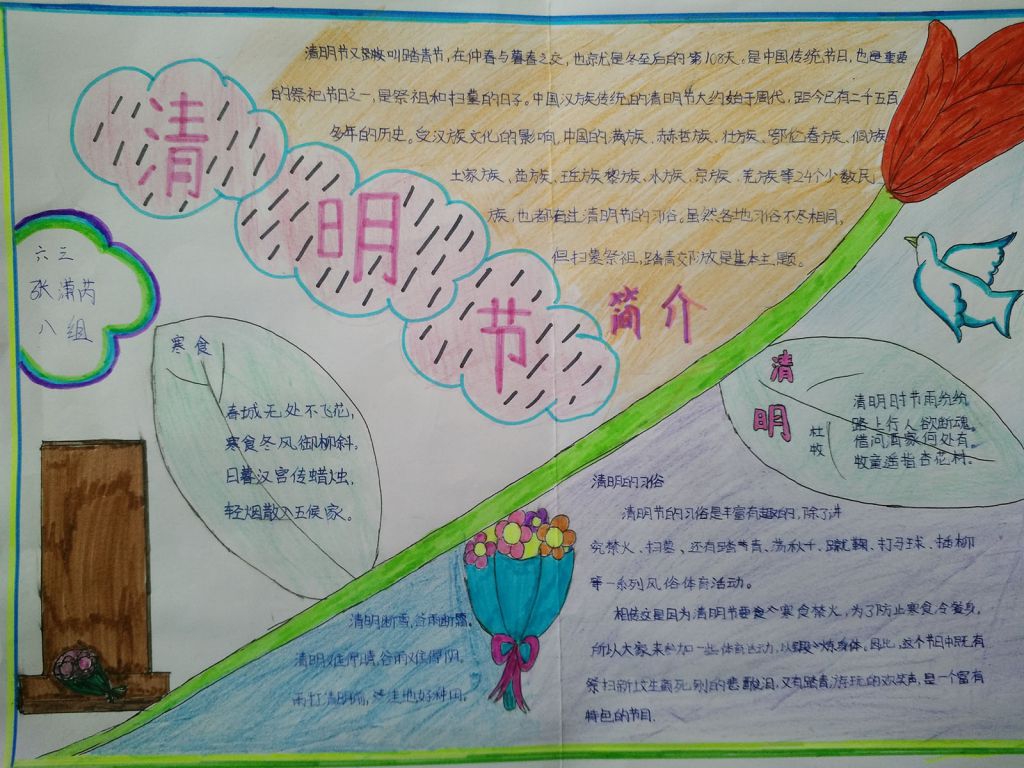 简单漂亮的清明节手抄报图片展