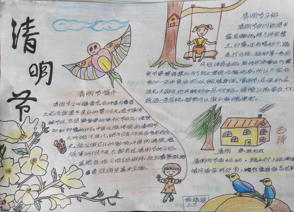 四月清明手抄报图片展