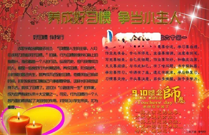 养成好习惯争当小主人手抄报