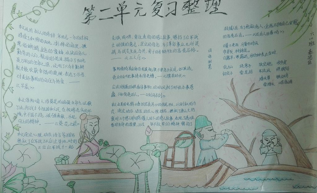 第二单元整理复习手抄报
