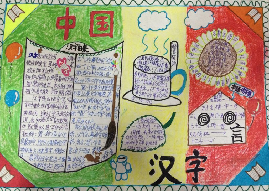 遨游汉字王国实践活动手抄报