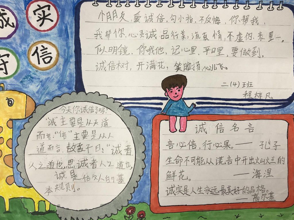 树诚实新风尚做文明小学生手抄报