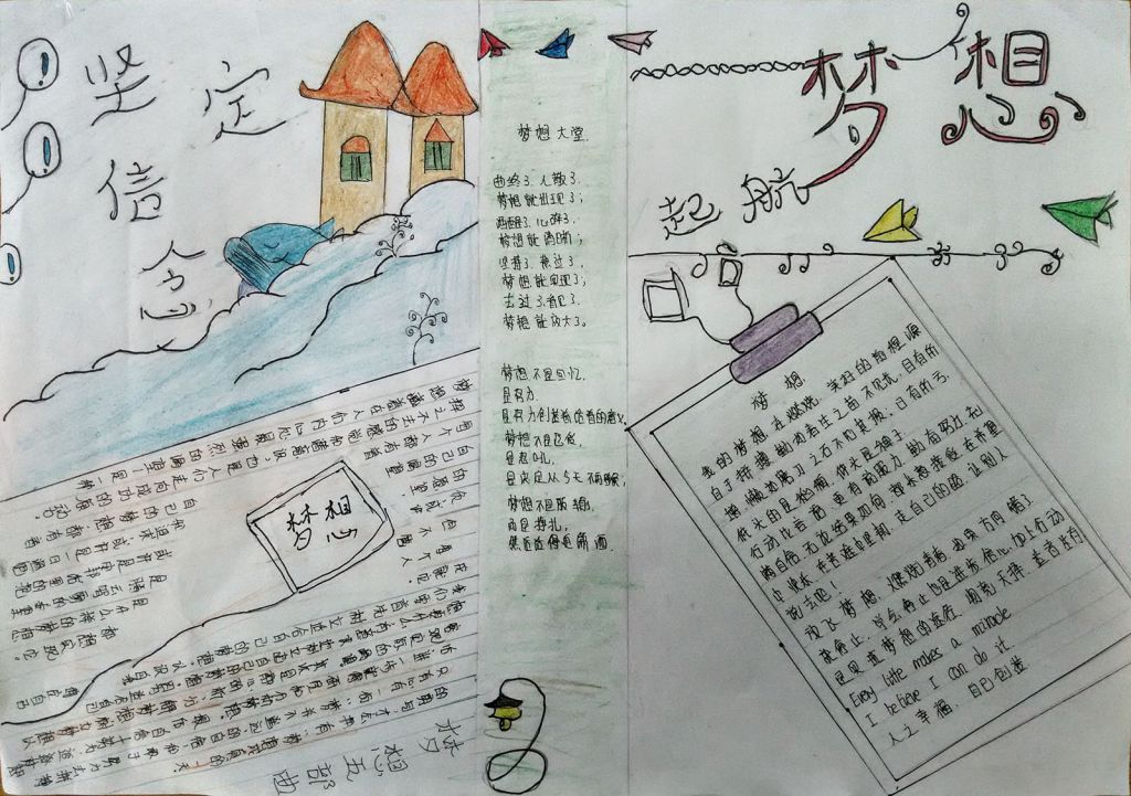 坚定信念起航梦想手抄报