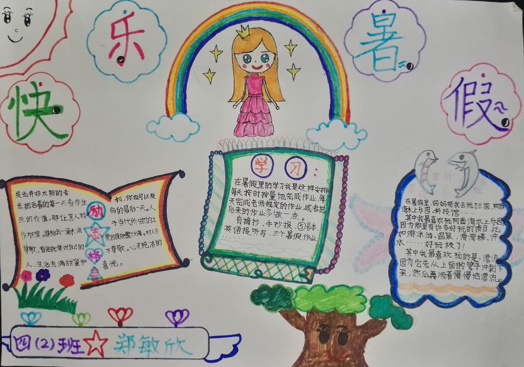 快乐暑假游玩天下手抄报图片 快乐暑假游玩天下手抄报图片