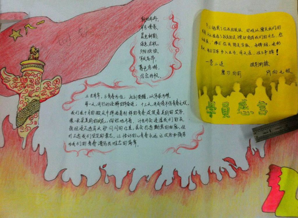 军训手抄报获奖图片