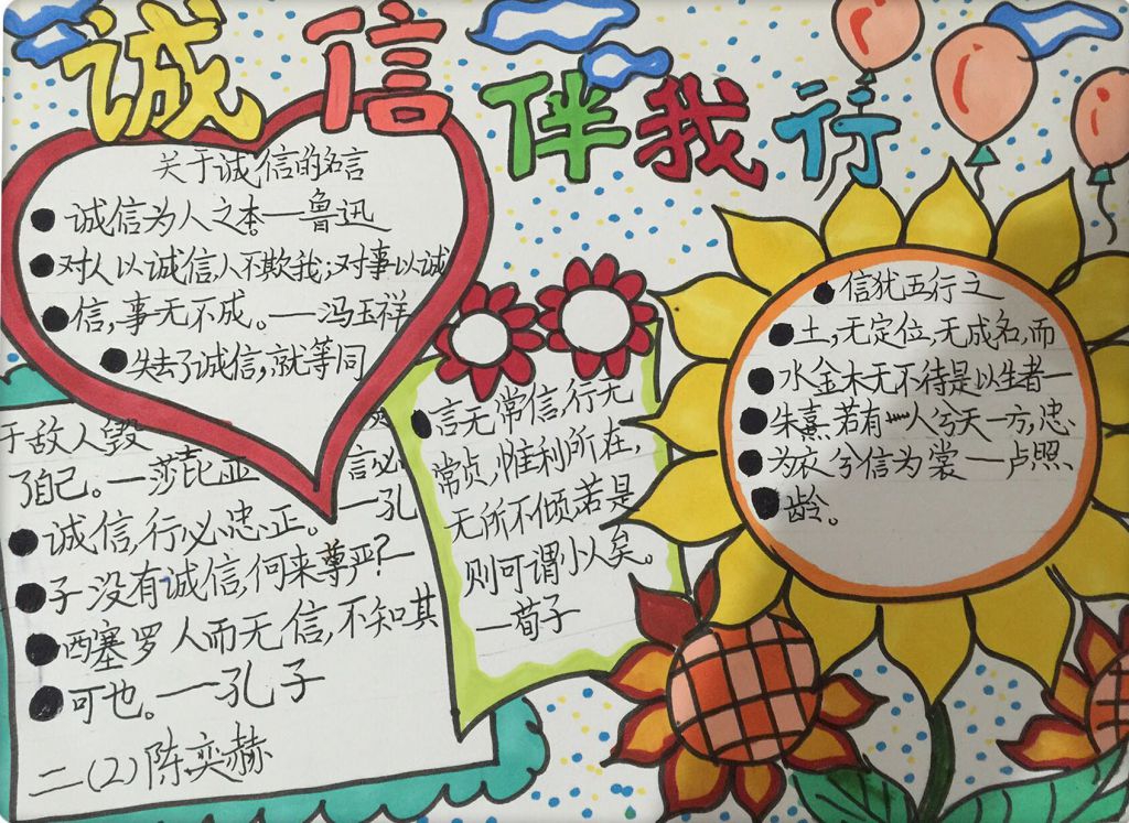 诚信胜金手抄报大全