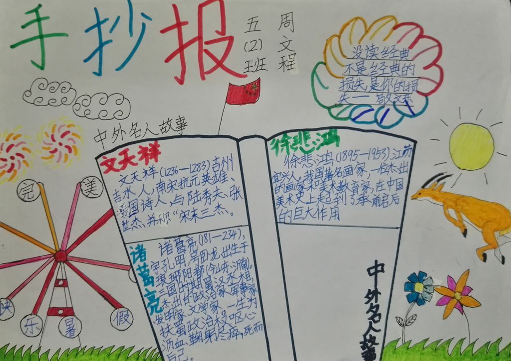 快乐暑假游玩天下手抄报图片 快乐暑假游玩天下手抄报图片