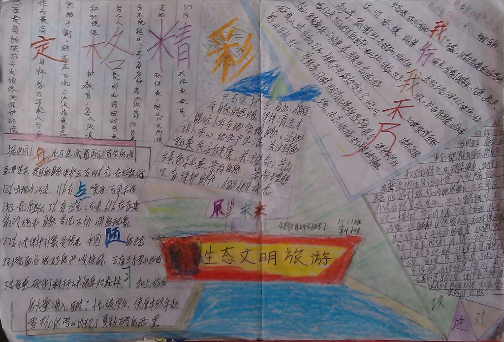 生态文明旅游研究手抄报图片