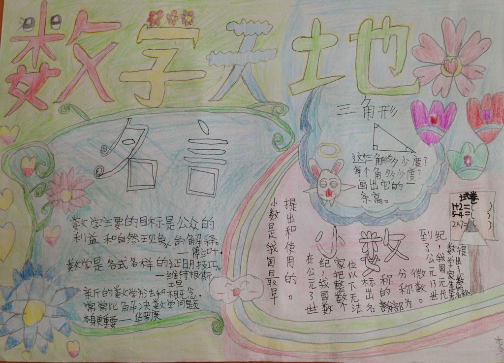 数学月精美手抄报作品展示 数学月精美手抄报作品展示