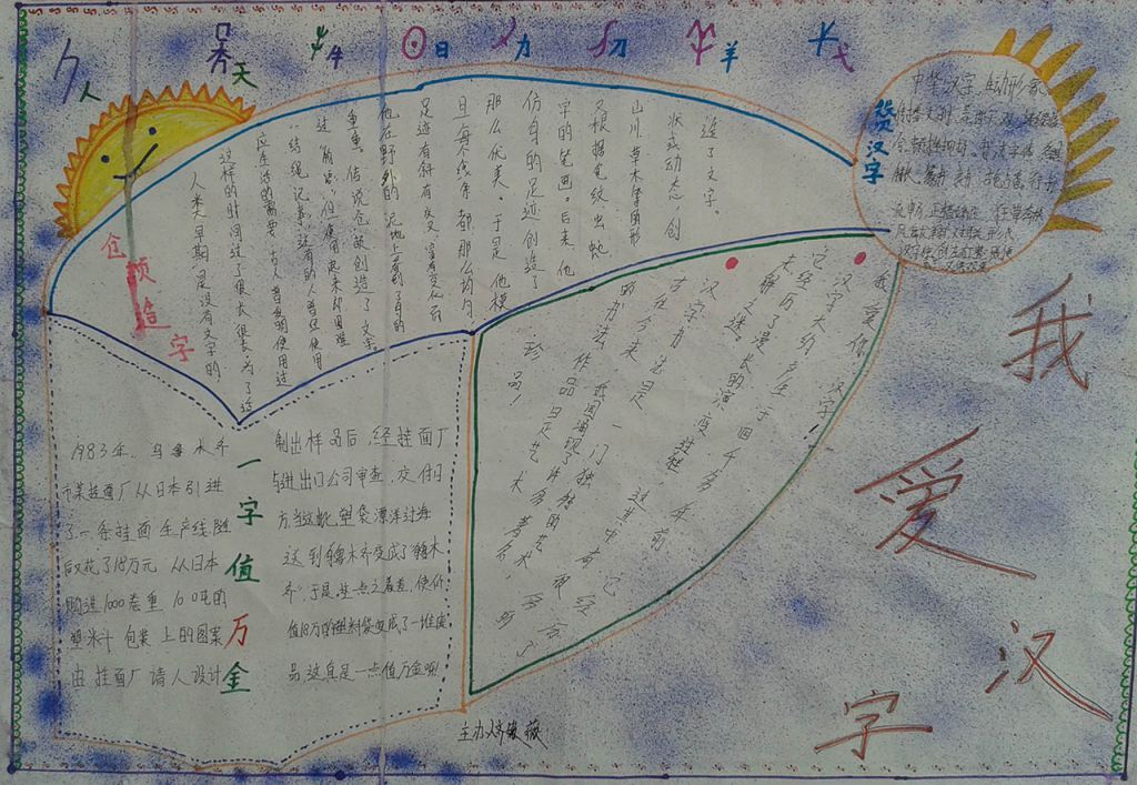 七年级我爱汉字手抄报图片 七年级我爱汉字手抄报图片