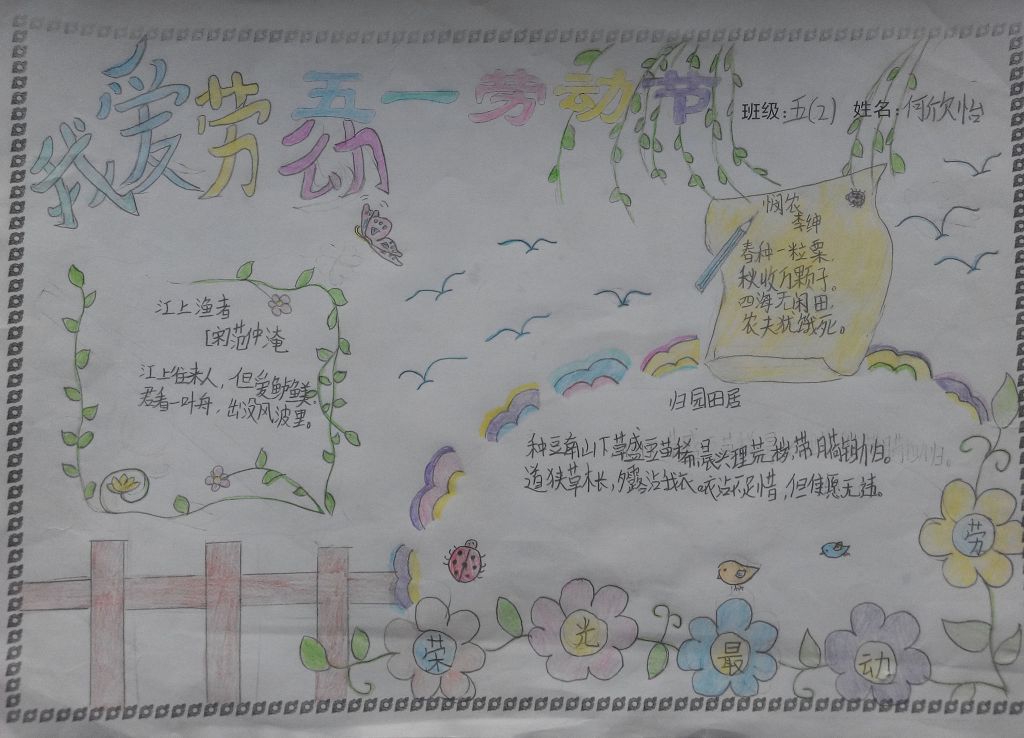 迎接劳动节手抄报图片大全