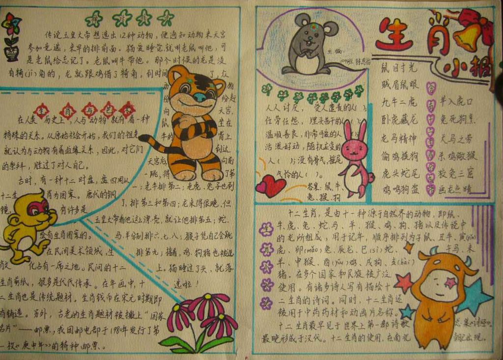 生肖故事手抄报图片