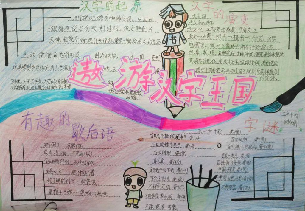 我和汉字的故事手抄报图片
