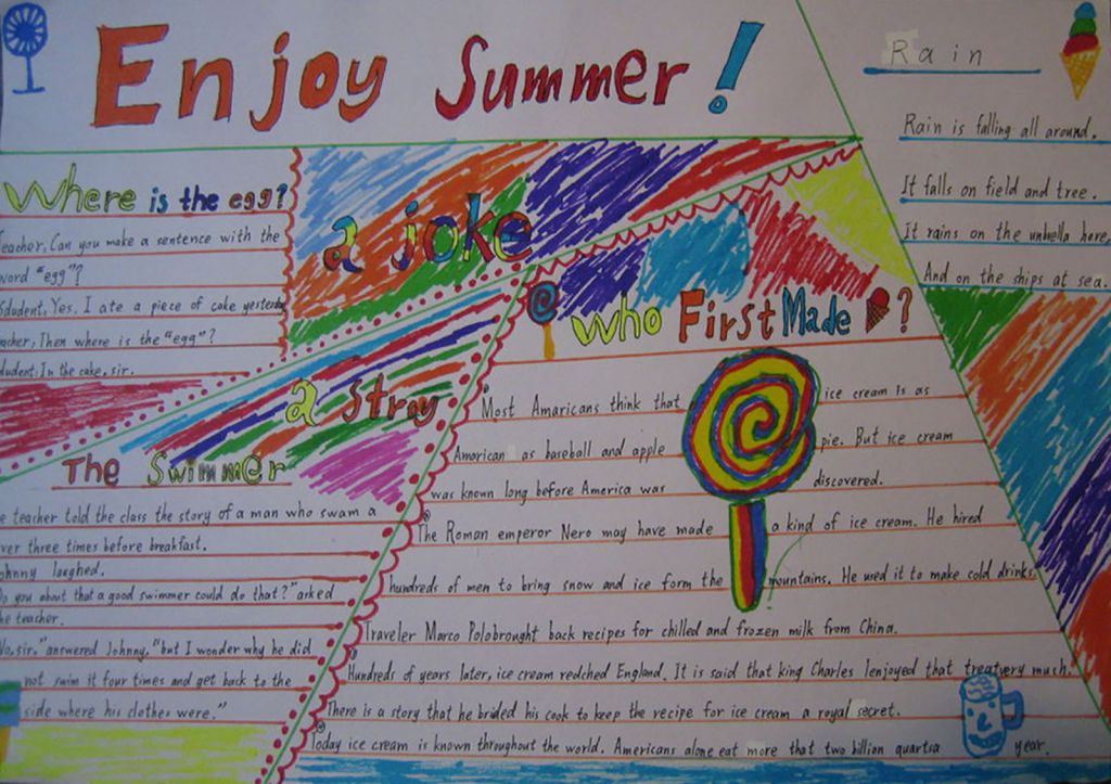 Enjoy summer 手抄报图片展