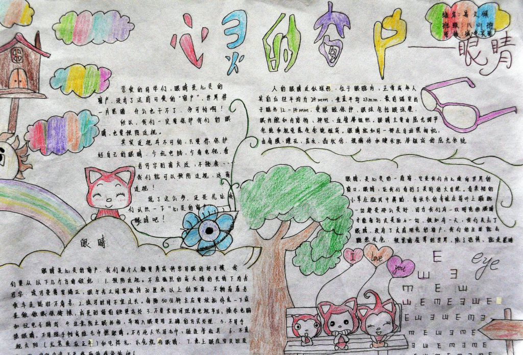 保护心灵之窗手抄报图片 保护心灵之窗手抄报图片