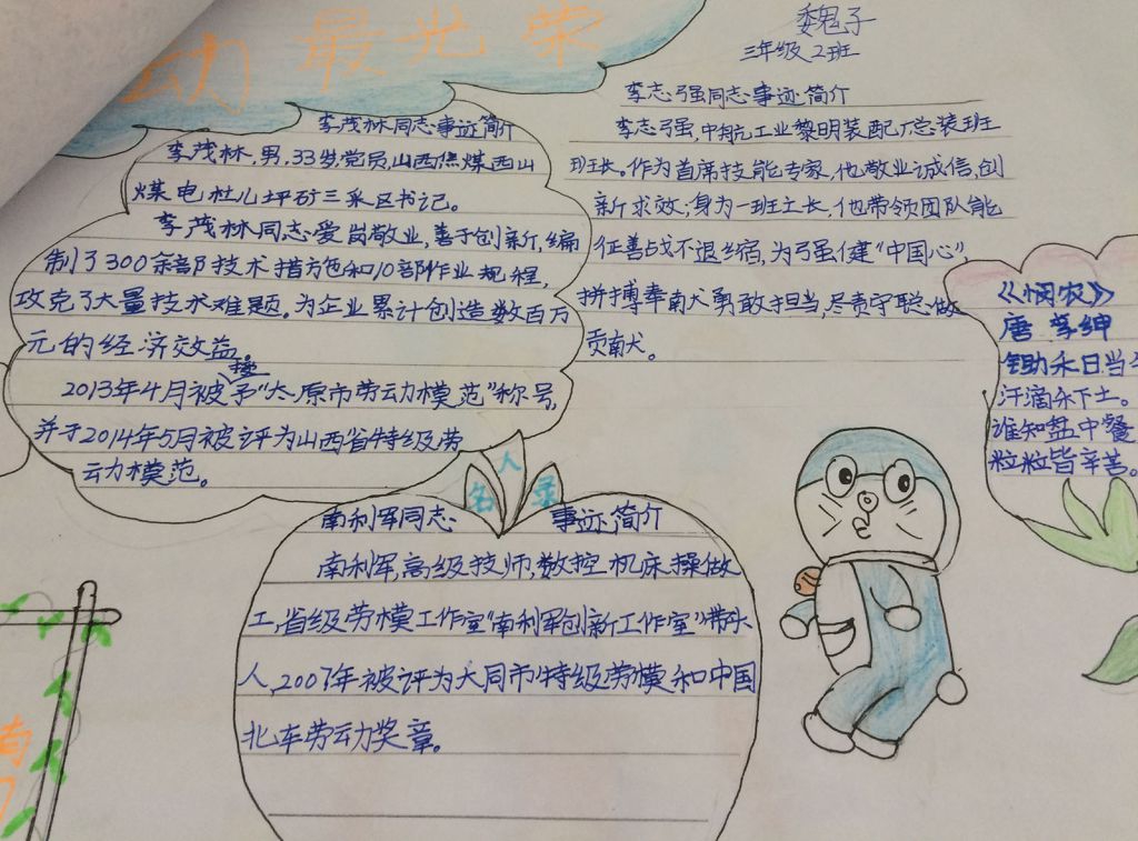 51劳动节手抄报作品