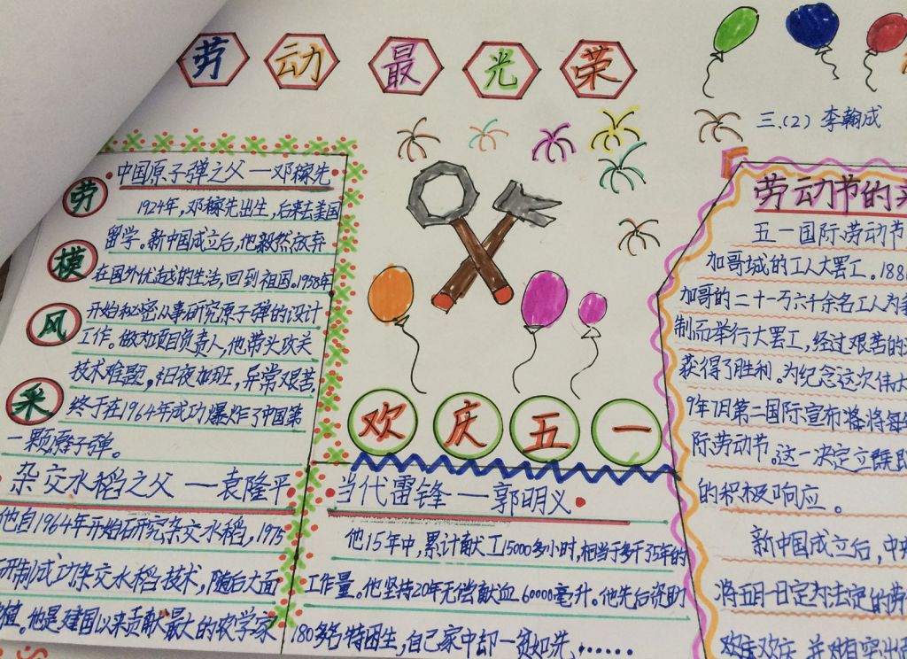 51劳动节手抄报作品