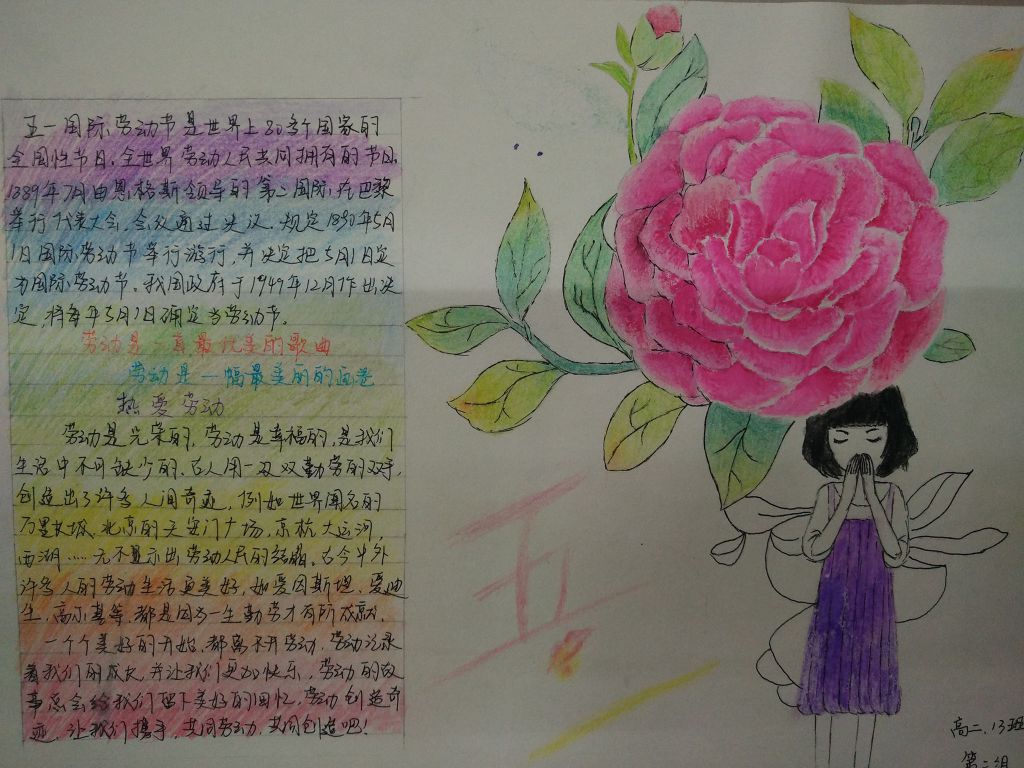 中学生五一劳动节手抄报图片展
