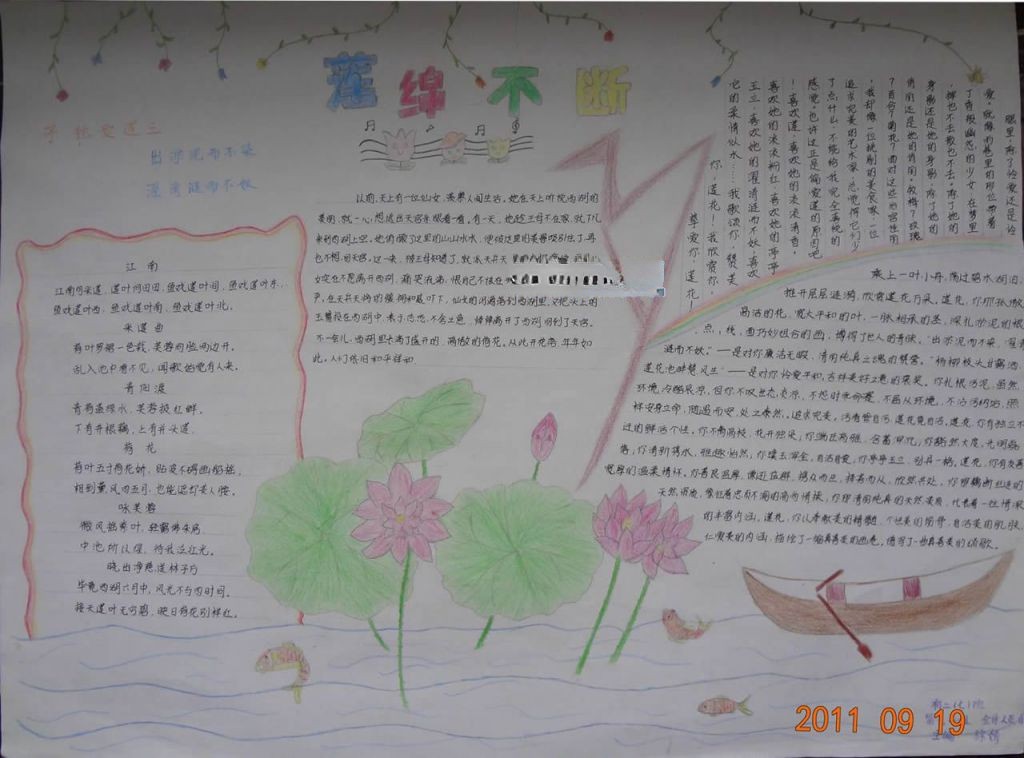 莲文化的魅力手抄报