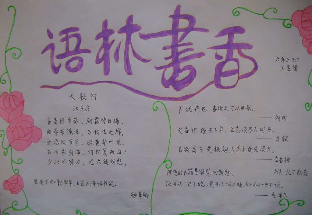 书香满园醉人生手抄报大全 书香满园醉人生手抄报大全