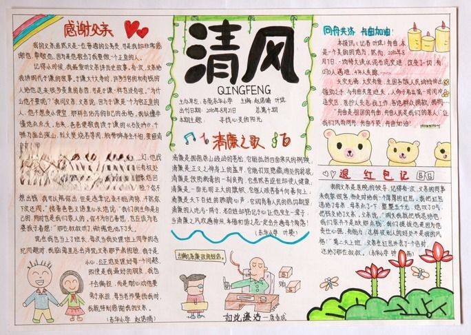 小学生廉洁修身手抄报图片