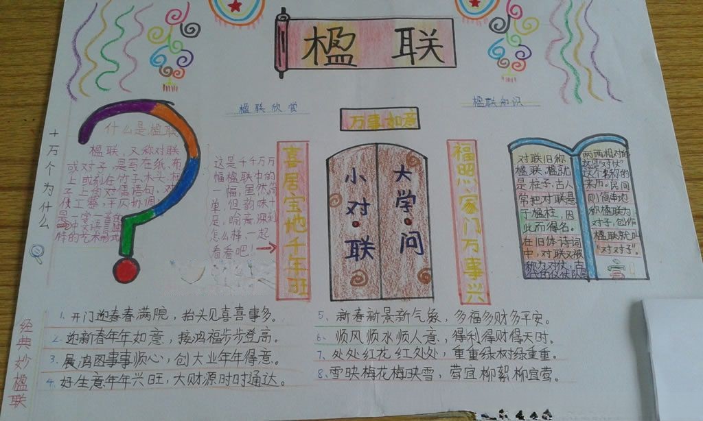 楹联手抄报图片大全 楹联手抄报图片大全