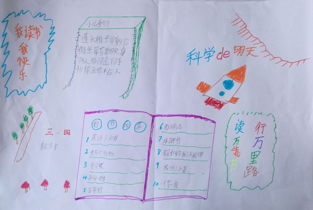 三年级我读书我快乐手抄报