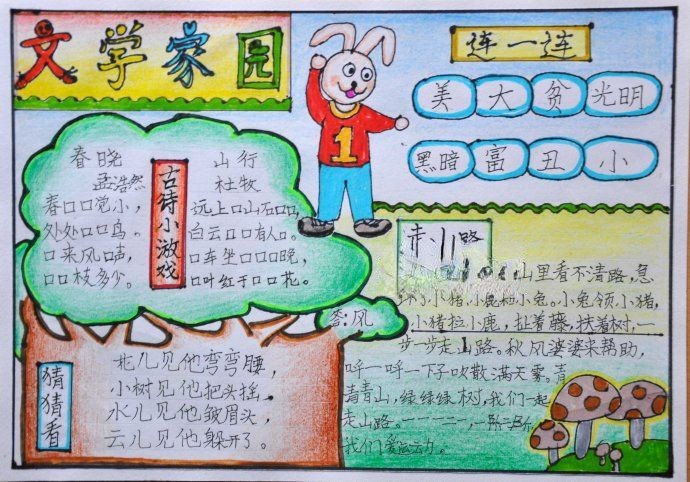 文学家园手抄报图片