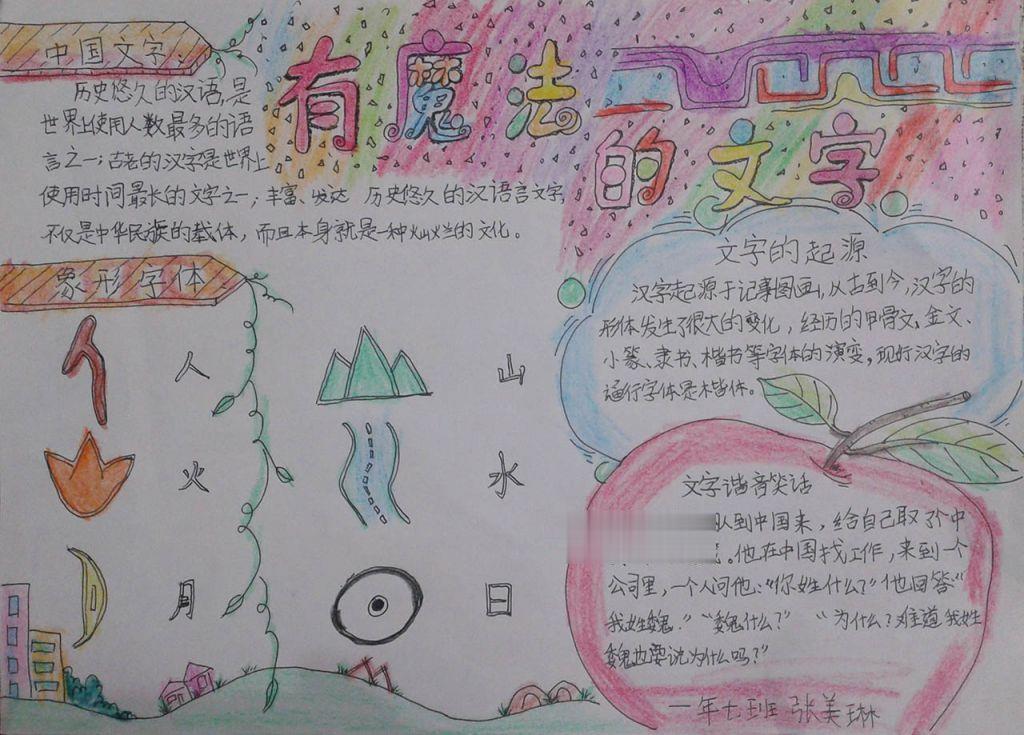 有魔法的文字手抄报图片