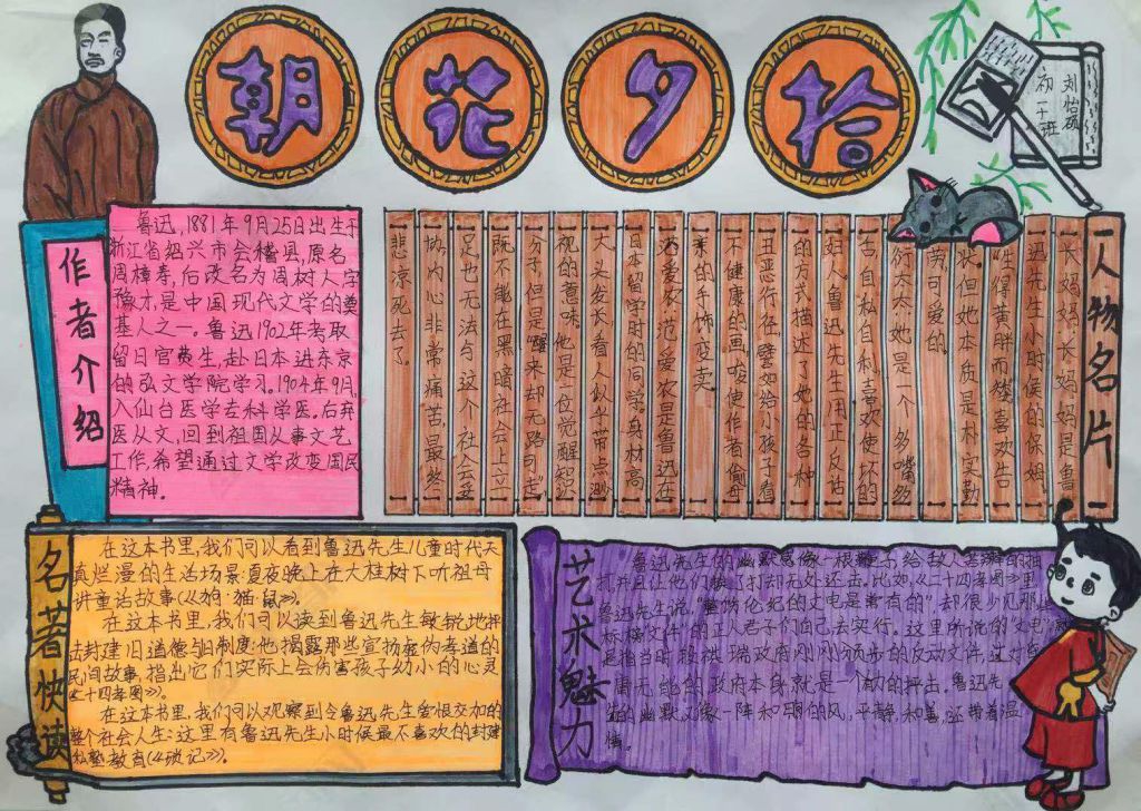 朝花夕拾手抄报简单又漂亮，走进鲁迅先生